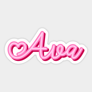 Ava name pink heart Sticker